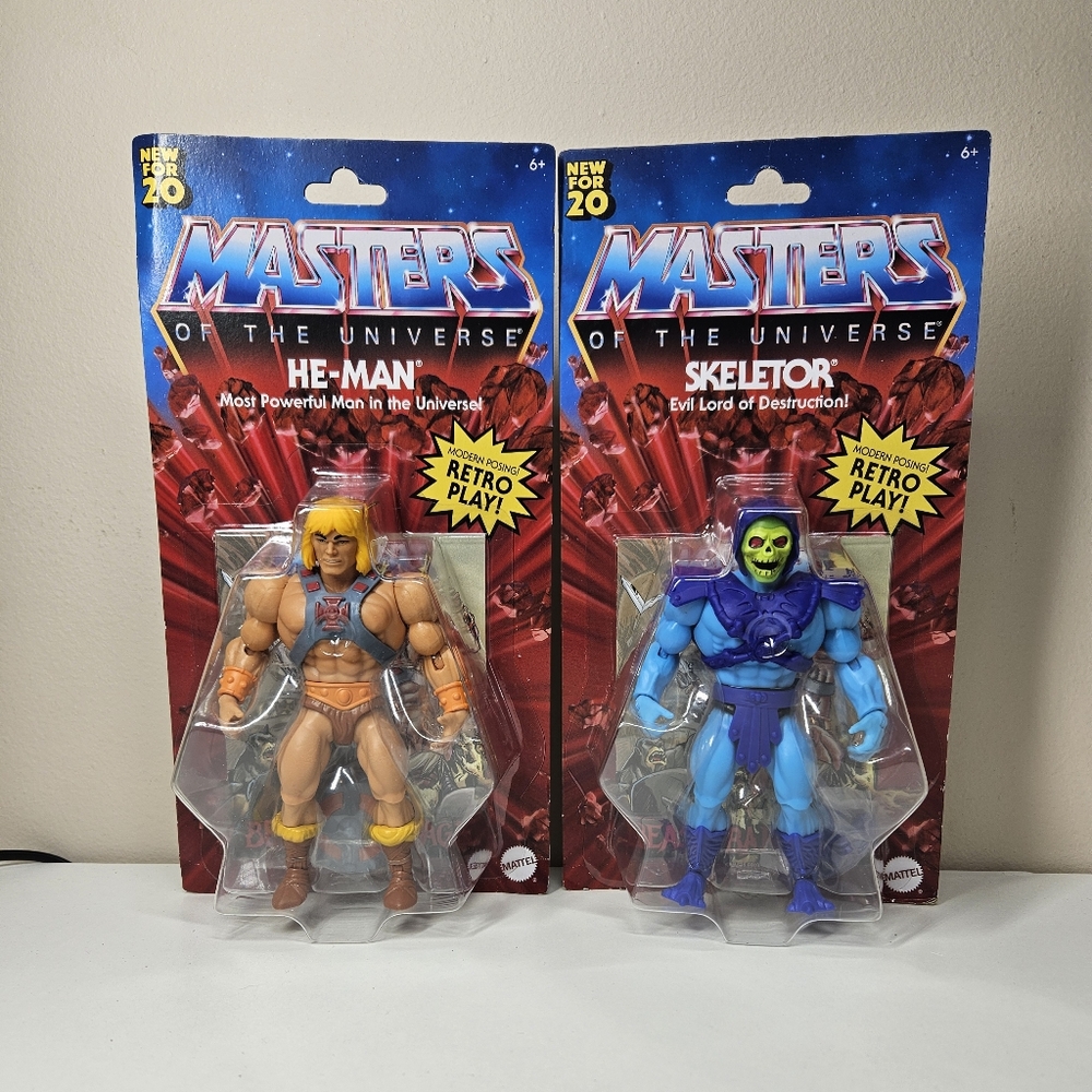 2) MOTU Retro Play New For 20 He-Man & Skeletor 5.5" Action Figures,